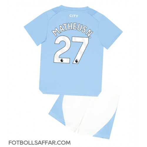 Manchester City Matheus Nunes #27 Hemmadräkt Barn 2023-24 Kortärmad (+ Korta byxor)